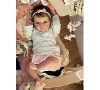 Anano Bébé Reborn Réaliste Fille en Silicone 45CM Reborn Bébé Poupée Fille De Corps en Vinyle Souple Poupée Reborn Réaliste Doux Yeux Ouverts Renaître Poupée Fille