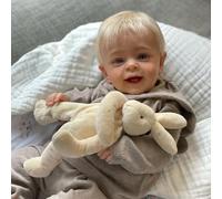 Anano Bébé Reborn Réaliste Garçon 60CM Poupée Reborn Garcon Réaliste Beau Bébé Reborn Blonde Cheveux Ouvert Yeux Poupée Garçon Jouet avec Corps en Tissu