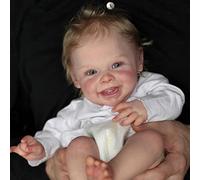 Anano Bébé Reborn Réaliste Sourire Chaleureux 50cm Bebe Reborn Qui Ressemble A des Vrais Poupon Nouveau Né Garcon Corps Lourd pour La Maladie D'Alzheimer