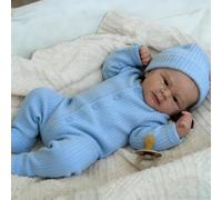 Anano Bébé Reborn Silicone Réaliste Garçon 45CM Poupée Reborn Nouveau Né Corps en Tissu De Couchage Reborn Bébé Poupée Garçon