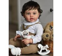 Anano Grande Poupée Reborn Fille Porcelaine 24 Pouces 60 Cm Bebe Reborn Realiste Silicone Souple Reelle Bébé Reborn Nouveau-né Toddler Reborn Dolls Cadeau d'anniversaire Jouets