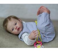 Anano Poupée Bébé Reborn Original Et Lestées 45cm Bébé Reborn Garcon Tout en Silicone Plein Corps Poupon Réaliste Nouveau Né Garcon pour Les Enfants De Plus De 3 Ans