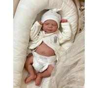 Anano Poupée Reborn Baby Girl - 48 cm - Poupée nouveau-né réaliste - Poseable - Corps en vinyle de silicone - Anatomiquement correct comme un bébé réaliste