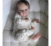 Anano Poupée Reborn en silicone pour bébé de 45,7 cm - Réaliste - Tête en vinyle réaliste - Joli bébé qui a l'air réaliste - Coffret cadeau pour nouveau-né à partir de 3 ans