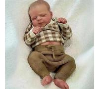 Anano Poupée Reborn en silicone pour bébé garçon, poupée Reborn réaliste, poupée nouveau-né endormie de 48 cm, poupées anatomiquement correctes en vinyle de silicone