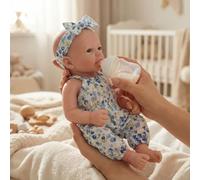 Anano PoupéE Reborn Fille Corps Entier en Silicone IntéGral RéAliste, PoupéE 33cm avec Bouche Mobile, Cadeau d'anniversaire à Partir De 3 Ans