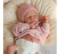 Anano Poupee Reborn Fille Corps Silicone Souple 45cm Bébé Reborn Très Réaliste Enfant Lavable Et Articulé (Body en Silicone vêtements Roses avec Chapeau)