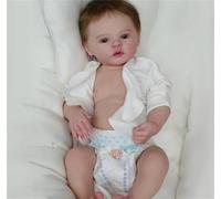 Anano Poupee Reborn Fille en Silicone Bébé 18 Pouces Poupée Qui Ressemble À Un Vrai Bébé Reborn Nouveau Né Fille Jouet Cadeau pour Le Corps Mou avec Cheveux Doux