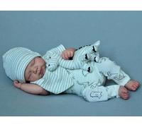 Anano Poupée Reborn Garçon 45CM Bébé Reborn Réaliste en Silicone Yeux Fermés 18" Doux Reborns Vinyle Corps Bébé Poupée Garçon Réaliste Tout-Petits