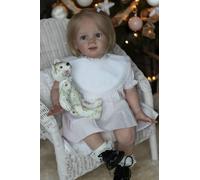Anano Poupée Reborn Silicone Fille 23" Nouveau Realistic Doux Reborn Bébé Poupée Fille Vrai Bébé Reborn Grande Taille Renaître Poupée Fille Yeux Bleus