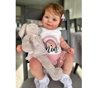 Anano Poupée Reborn Silicone Fille 50CM Bébé Reborn Fille Qui Ressemble A des Vrais Bebe Poupon Reborn Bébé Poupée Fille Réaliste Doux Yeux Ouverts Renaître Poupée Fille