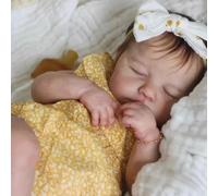 Anano Poupées réalistes en silicone, bébé Reborn en silicone corps complet, fille avec yeux fermés, bébé Newborn Silicone souple et flexible Corps complet fille et vêtements