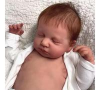 Anano Poupées réalistes Reborn en silicone pour bébé garçon 50 cm Poupées réalistes Bebe Reborn avec longue grenouillère et jouet d'alimentation