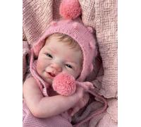 Anano Reborn Poupées réalistes Bébé Garçon 50 cm Reborn Toddler Nouveau-né Apparence Véritable Poupée Bébé Fille Sourire Bouche Ouverte pour Enfants Démence