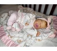 Anano Reborn Poupées réalistes pour bébé fille 55 cm Poupée nouveau-né en silicone véritable poupée de bébé vivante Reborn Bouche ouverte Cils enracinés Belle tenue de thérapie