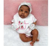 Anano Vrai Bebe Reborn Noir Fille 20 Pouces 50 Cm Poupon Reborn Réaliste BB Reborn Realiste - Véritables Poupées Qui Ressemblent À De Vraies Poupées en Silicone - Cadeau d'anniversaire De 3 an