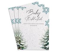 ANANYA FASHION & CRAFTS HUB Baby It's Cold Outside Lot de 100 invitations élégantes en papier cartonné, motifs neutres, parfaites pour fête prénatale garçon 12,7 x 17,8 cm