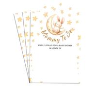 ANANYA FASHION & CRAFTS HUB Little Rabbit Mommy To Be Elegant Lot de 40 invitations pour fête prénatale en papier cartonné, motifs neutres, parfaits pour fête prénatale garçon 12,7 x 17,8 cm