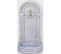 AnaParra Fontaine murale modèle Poniente 37 x 32 x 77 cm. Béton pierre avec robinet. Fontaine décorative pour extérieur. Poids : 30 kg. Couleur : gris