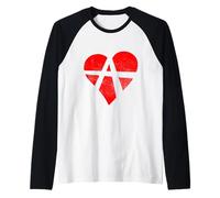 Anarchie Relationnelle Symbole RA Cœur Poly Amour Libre Manche Raglan