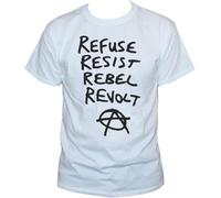 Anarchist Class War Protest Punk T Shirt Unusual Political Unisex Tee Manches Courtes(XX-Large)