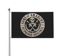 anarchy TV Series Sons Drapeau Double Face 3x5 Pieds (90x150cm) - Bannière Motard SAMCRO - Décoration Murale Série TV Rock - Cadeau pour Fan de Biker - Tissu Polyester Résistant