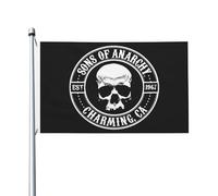 anarchy TV Series Sons Drapeau Double Face 3x5 Pieds (90x150cm) - Bannière Motard SAMCRO - Décoration Murale Série TV Rock - Cadeau pour Fan de Biker - Tissu Polyester Résistant