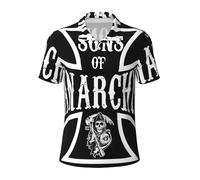 Anarchy TV Series Sons Polo Homme Classique - Chemise Polo Coton Style Rock Série TV - Haut Décontracté Fan Samcro - Cadeau Motard Biker Large