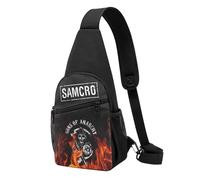 anarchy TV Series Sons Sac Bandoulière Poitrine - Sacoche Traversée Décontractée Motard Rock - Sac à Épaule Fan Série TV SAMCRO - Cadeau Biker