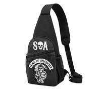 anarchy TV Series Sons Sac Bandoulière Poitrine - Sacoche Traversée Décontractée Motard Rock - Sac à Épaule Fan Série TV SAMCRO - Cadeau Biker