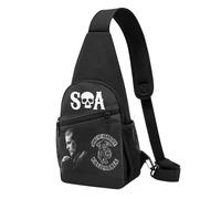 anarchy TV Series Sons Sac Bandoulière Poitrine - Sacoche Traversée Décontractée Motard Rock - Sac à Épaule Fan Série TV SAMCRO - Cadeau Biker