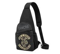 anarchy TV Series Sons Sac Bandoulière Poitrine - Sacoche Traversée Décontractée Motard Rock - Sac à Épaule Fan Série TV SAMCRO - Cadeau Biker
