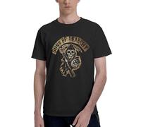 Anarchy TV Series Sons T-Shirt Homme Coton Manches Courtes - Tee-Shirt Classique Rock Série TV - Haut Décontracté Fan Samcro - Cadeau Motard Biker Large