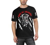 Anarchy TV Series Sons T-Shirt Homme Manches Courtes - Tee-Shirt Rock Série TV Motard - Haut Décontracté Fan Samcro - Cadeau Biker L