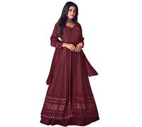 Anarkali Style salwar kameez costume femme prêt à porter indien pakistanais mariage fête ethnique vêtements robes de créateur, Bordeaux-1, S