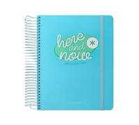 Anartik Agenda scolaire 25-26 à spirale here and now bleu jour page A5 bilingue papier FSC 80 g 80 g.