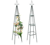 anaterra® Support Plantes Grimpantes - Lot 2, Autoportant, Robuste, Tubulaire, Acier Inoxydable - Tonnelle Jardin, Cadre, Arche à Rosiers, Pyramide Jardin (Rosenpyramide, 18mm)