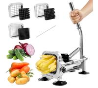 Anatole Coupe-Frites Professionnel avec 13mm 9mm 6mm Lames en Acier Inoxydable Coupe Pomme de Terre pour Frite Manuel avec 4 Ventouses pour Carotte Concombre Oignon Igname