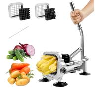 Anatole Coupe-Frites Professionnel avec 13mm 9mm Lames en Acier Inoxydable Coupe Pomme de Terre pour Frite Manuel avec 4 Ventouses pour Carotte Concombre Oignon Igname