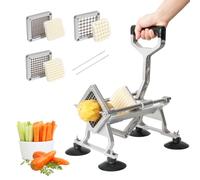 Anatole Coupe-Frites Professionnel avec 6mm 9 mm 13 mm Lames en Acier Inoxydable Coupe Pommes de Terre Frites Manuel Trancheuse de Légumes Commerciale avec Ventouses pour Carotte Oignon Pomme