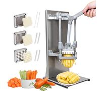 Anatole Coupe-Frites Professionnel Vertical avec Lame 6mm 9mm 13mm en Acier Inoxydable Trancheuse de Légumes Manuel Coupe Pommes de Terre Frites Multifonctionnel pour Oignon Carotte Concombre