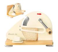 Anatole Trancheuse à Pain Manuelle Pliable 0-20mm Réglable Acier Inox Coupe Pain Professionnel avec Manivelle Amovible Guide Métallique Échelle Gravée pour Cuisines