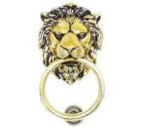 Anatolica Heurtoir de porte tête de lion, 18 cm, laiton massif, période régence (laiton antique)