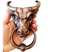 Anatolica Heurtoir de porte tête de taureau, laiton massif, 16,5 cm de haut, décoration de porte d'entrée (cuivre antique)