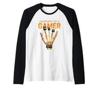 Anatomie de la Main Squelette du Gamer Halloween Gamer Manche Raglan