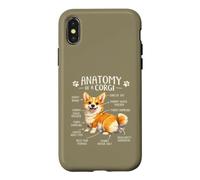 Anatomie drôle d'un Animal de Compagnie Corgi Amoureux de Chien Coque pour iPhone X/XS