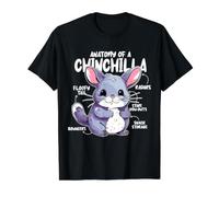 Anatomie drôle d'une Queue de Chinchilla Mignonne T-Shirt Graphique avec Valeur, Homme, Noir, XL