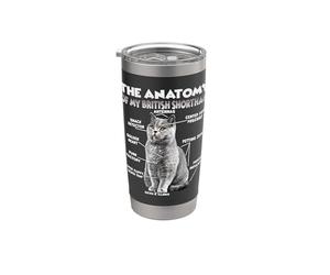 Anatomie du British Shorthair | Humour de chat disant | BKH Gobelet isotherme en acier inoxydable double paroi