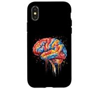 Anatomie du Cerveau coloré Abstrait Drip Art Coque pour iPhone X/XS