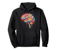 Anatomie du Cerveau coloré Abstrait Drip Art Sweat à Capuche
